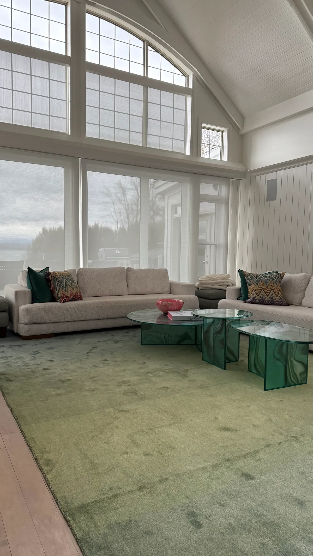A handcrafted rug in an interior setting.