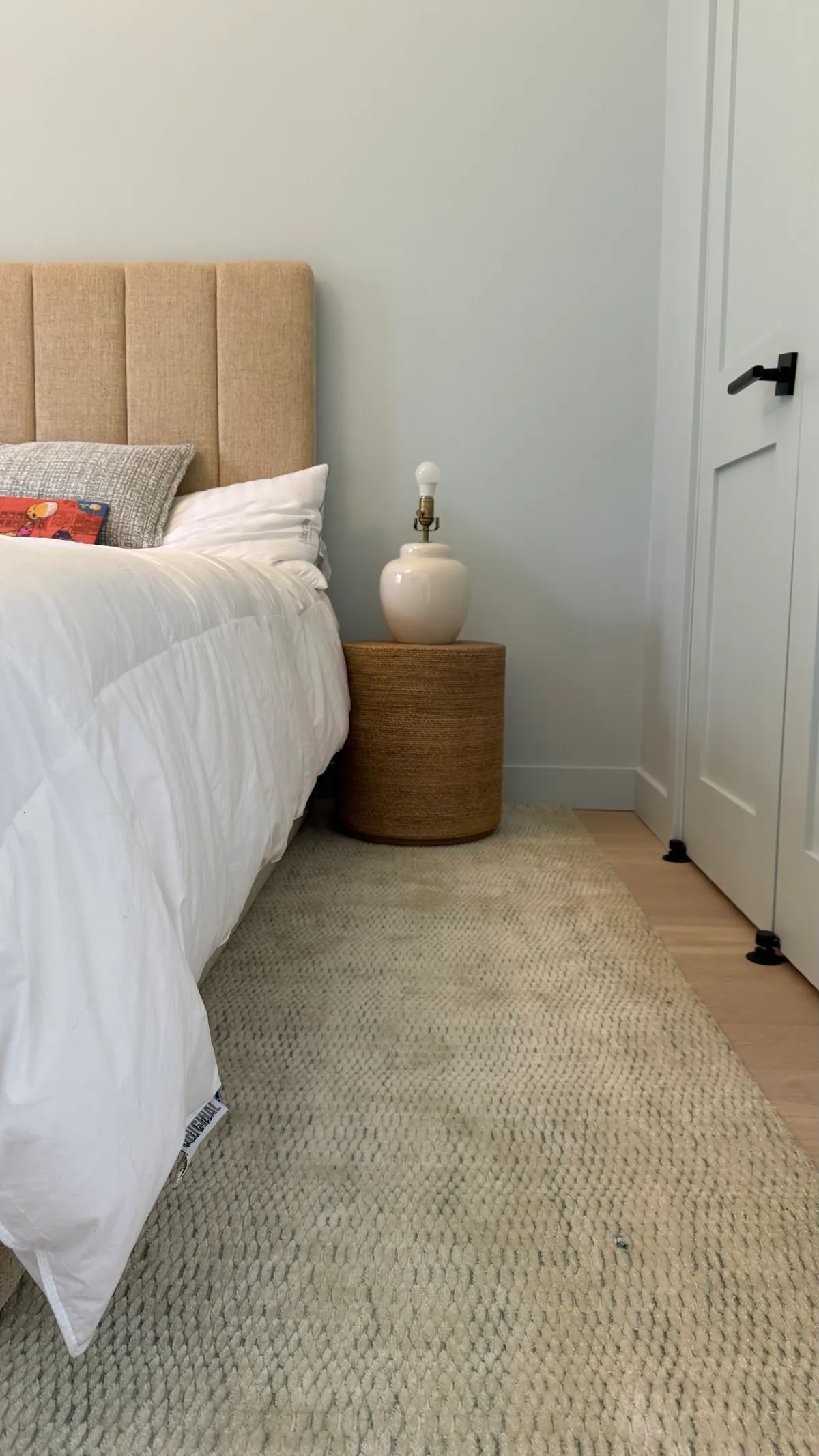 A handcrafted rug in an interior setting.