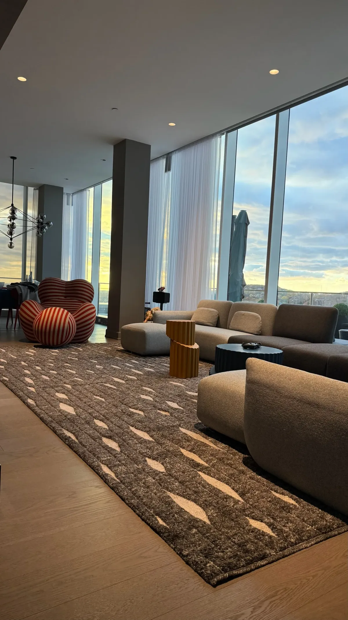A handcrafted rug in an interior setting.