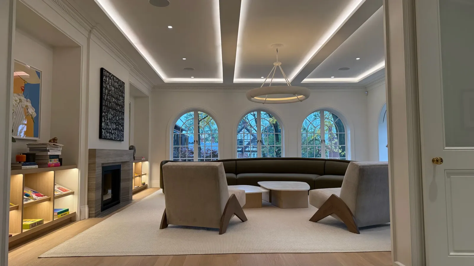 A handcrafted rug in an interior setting.